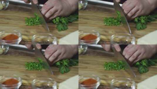 香葱 切菜 蔬菜高清在线视频素材下载