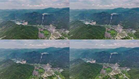 航拍天台山瀑布高清在线视频素材下载