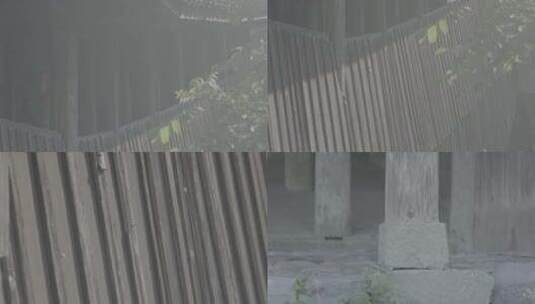 浙江温州泰顺县廊桥桥身木结构特写高清在线视频素材下载