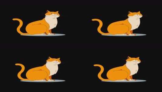 猫咪宠物可爱治愈有趣好玩卡通小猫带通道合成素材高清在线视频素材下载