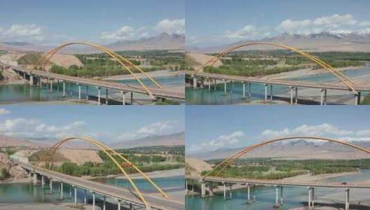 4K青海贵德黄河大桥航拍高清在线视频素材下载
