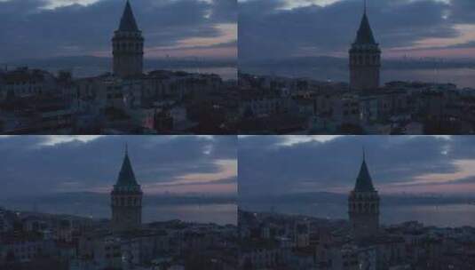 夜晚城市塔楼高清在线视频素材下载