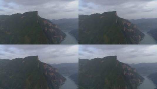 四川重庆瞿塘峡三峡之巅景点航拍高清在线视频素材下载