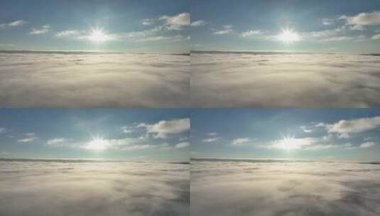 航拍云海云上云彩太阳高清在线视频素材下载
