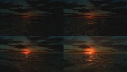 日出海上黄昏海面晨光希望动画高清在线视频素材下载