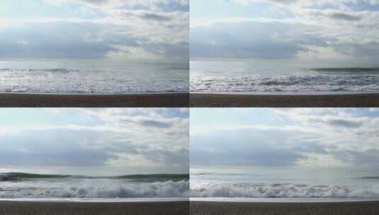大浪涌向海岸高清在线视频素材下载