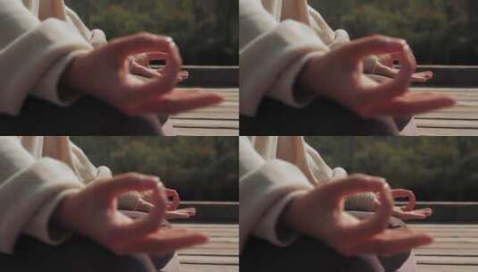 女人做瑜伽的手指高清在线视频素材下载
