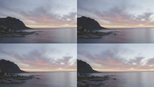 航拍兰迪德诺海面上的日落高清在线视频素材下载