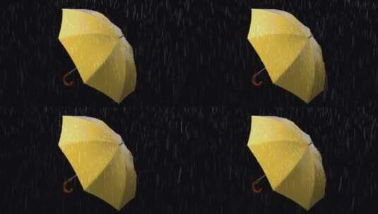 雨落在雨伞上高清在线视频素材下载