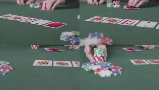男人在赌场玩扑克牌高清在线视频素材下载