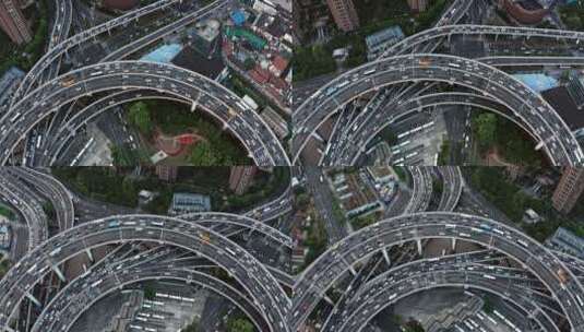 4K上海无人机拍摄南浦大桥移动车辆交通高清在线视频素材下载