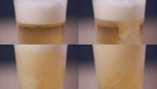 玻璃杯倒啤酒泡沫高清在线视频素材下载