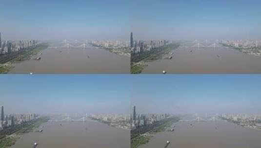 武汉长江风光航拍高清在线视频素材下载