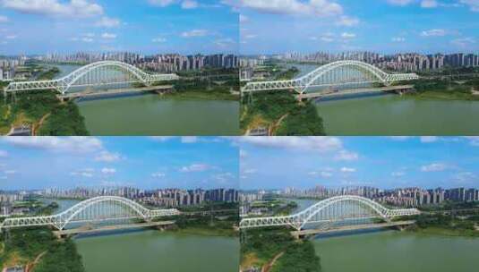 南宁三岸邕江大桥邕江风景高清在线视频素材下载