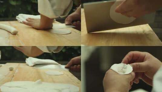 【镜头合集】厨师包饺子高清在线视频素材下载