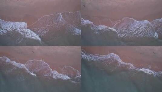 俯瞰沙滩海浪高清在线视频素材下载
