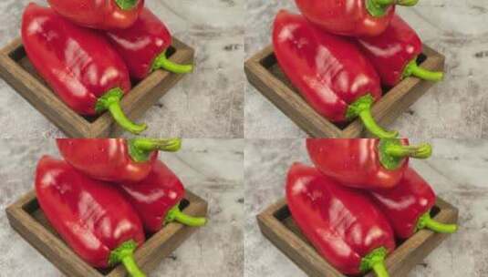 红辣椒灯笼辣椒蔬菜食材调味品4k高清在线视频素材下载