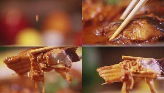 【镜头合集】吃鱼一筷子鱼肉高清在线视频素材下载