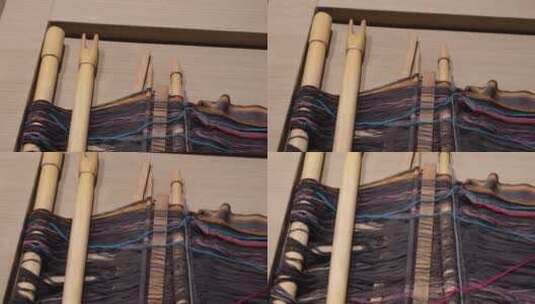 梭子飞梭织布机麻布棉麻古人纺织 ~高清在线视频素材下载
