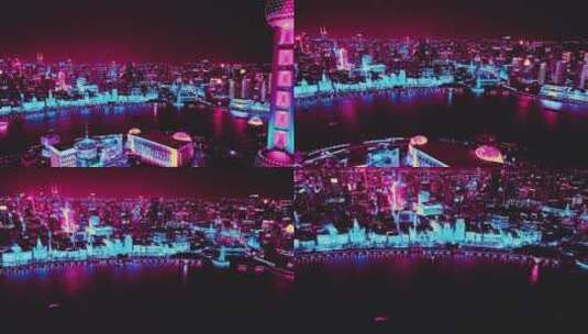 上海赛博朋克夜景高清在线视频素材下载