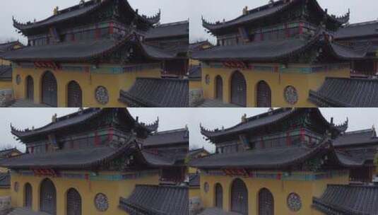 202204，杭州余杭行宫禅寺航拍高清在线视频素材下载