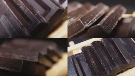 【镜头合集】低卡零食黑巧巧克力高清在线视频素材下载