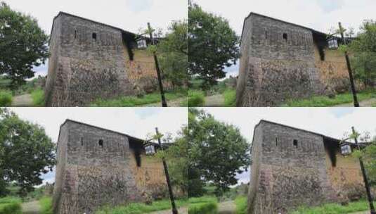 农村古寨青砖墙高清在线视频素材下载