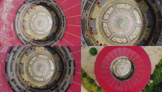 陶瓷建造的圆形中式宫殿高清在线视频素材下载