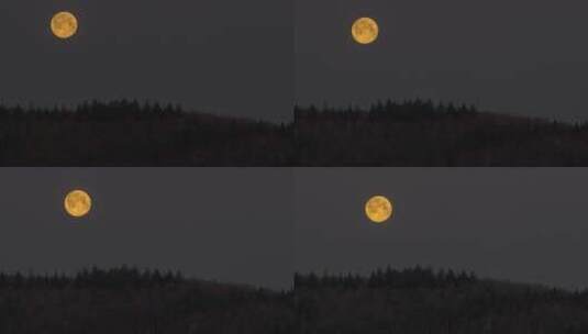 延时夜晚月亮慢慢下落天亮了高清在线视频素材下载