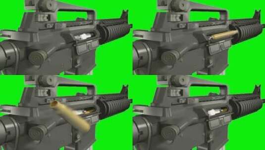 绿幕-武器-机枪1高清在线视频素材下载