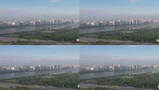 广州珠江沿岸航拍高清在线视频素材下载
