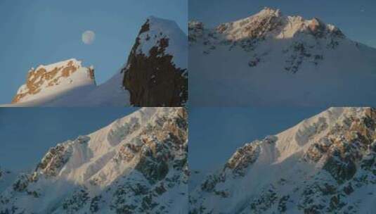 雪山光影变化日出日落高清在线视频素材下载