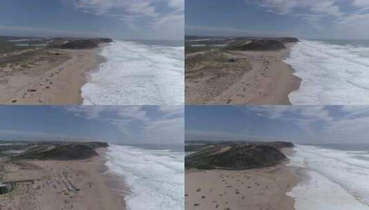 波浪翻滚到海滩高清在线视频素材下载