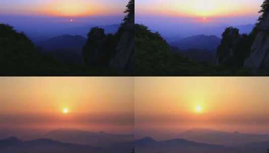 晨辉 太阳升起 群山 青山 苏醒 自然环境高清在线视频素材下载