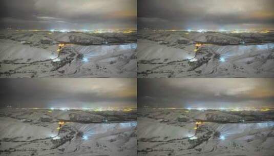 雪山公路和城市夜景延时高清在线视频素材下载