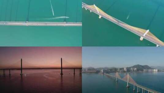 多角度航拍惠州海湾大桥合集素材高清在线视频素材下载