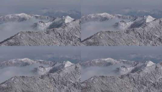 秦岭朱雀国家森林公园（冰晶顶）雪景航拍高清在线视频素材下载