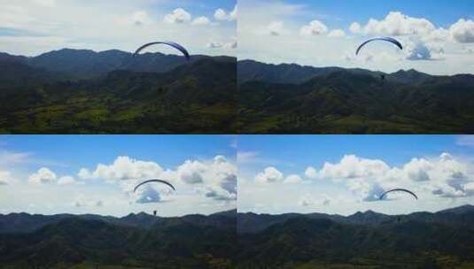 飞越山脉的跳伞者高清在线视频素材下载