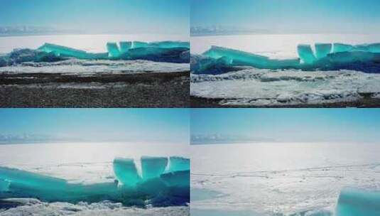 赛里木湖 新疆博尔塔拉 冰推 高清在线视频素材下载