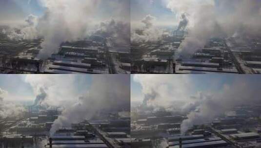工业工厂烟雾废气排放高清在线视频素材下载
