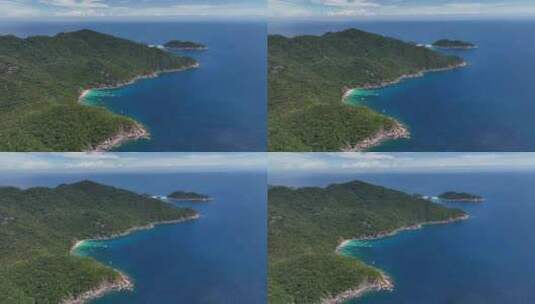 泰国龟岛热带雨林岛屿海湾自然风光航拍高清在线视频素材下载