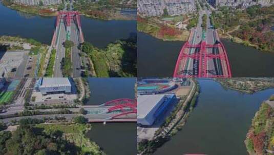 航拍宁德福宁汇绿桥高清在线视频素材下载