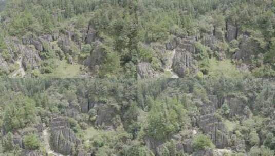 湖北恩施梭布垭石林景区自然风光航拍高清在线视频素材下载