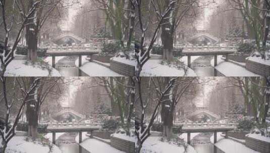 北京小溪流雪景高清在线视频素材下载