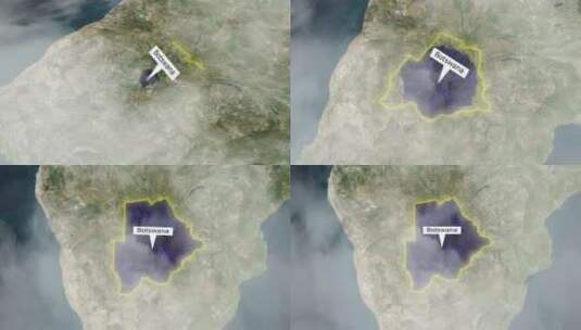 博茨瓦纳地图-云效应高清在线视频素材下载