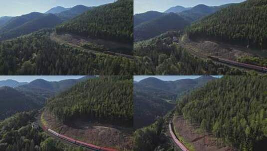 奥地利塞姆梅林铁路列车天线高清在线视频素材下载