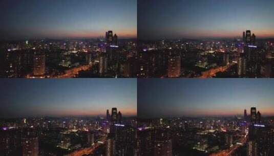 贵阳城市晚霞夜景灯光航拍高清在线视频素材下载