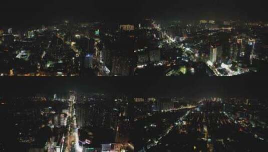 广西钦州夜景航拍高清在线视频素材下载