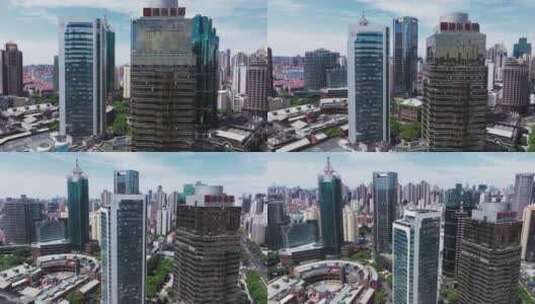 4K航拍上海九六广场商圈高清在线视频素材下载