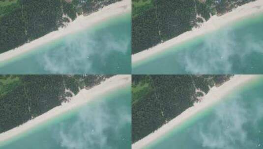 涠洲岛蓝桥沙滩穿云航拍高清在线视频素材下载